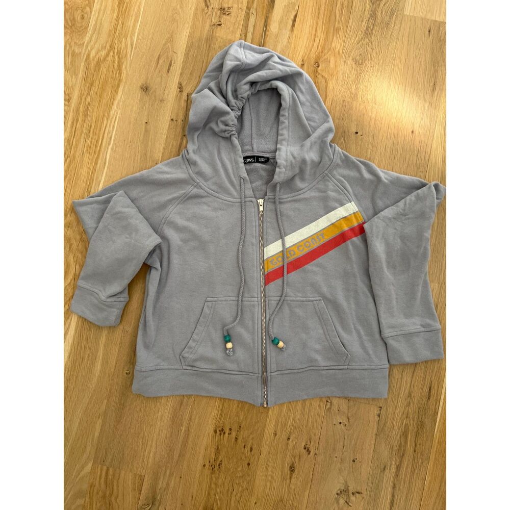 Women's Gypsy Global Village Retro 'Gold Coast' Striped Full-Zip Hoodie Size XS